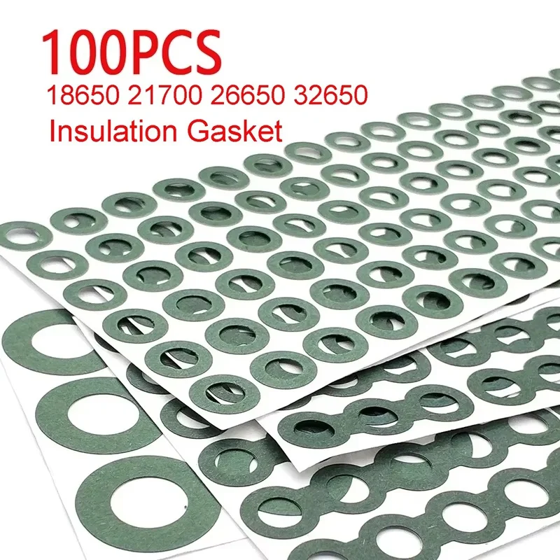 100pcs Li-ion Battery Insulation Gasket 18650 21700 26650 32650 Battery Pack Cell Insulating Glue Patch Electrode Insulated Pads