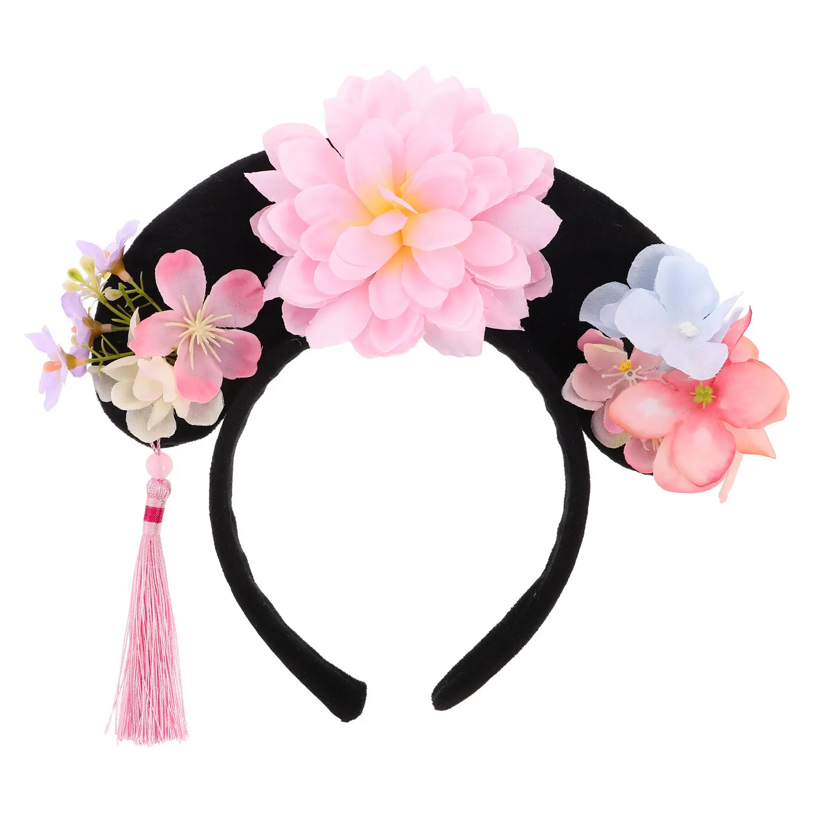 

Elegant Qing Dynasty Hairband Women Chinese Traditional Hanfu Dress Up Accessories Non Slip Vintage Floral Headband Girl Party