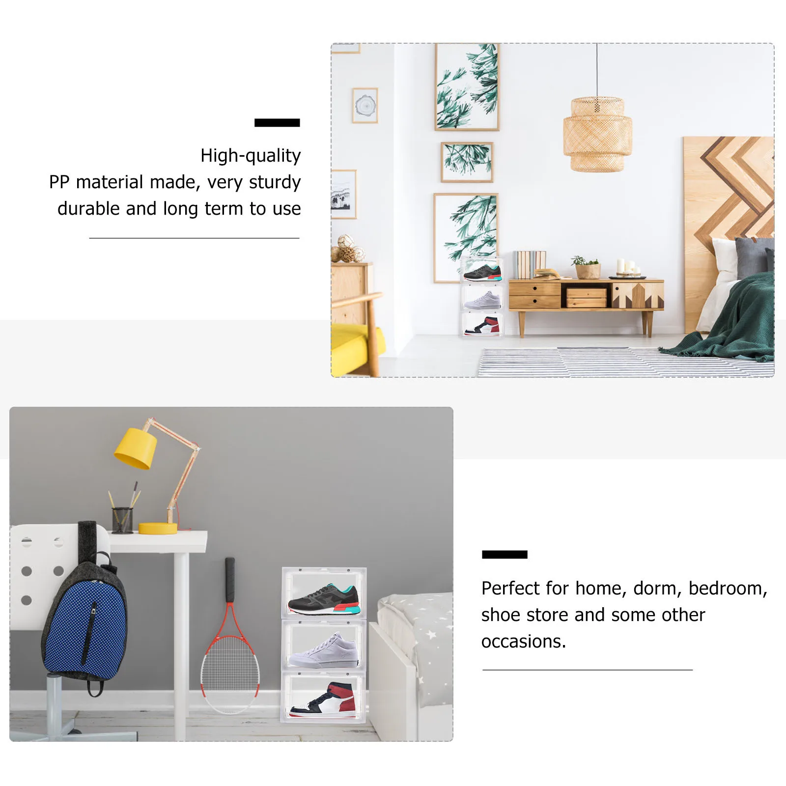 

Sneakers Storage Box Stackable Cabinet Pp Material Space Saving Home Dorm Storage Lightweight Shoe Drawer For