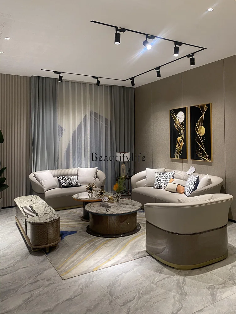 

Italian-Style Light Luxury Sofa Combination Large and Small Apartment Type Villa Suite