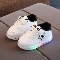 Girls Casual Shoes Little Kids Fashion LED Bright Sneakers Children's Shining Light Sneakers Kids Breathable Glowing Light Shoes