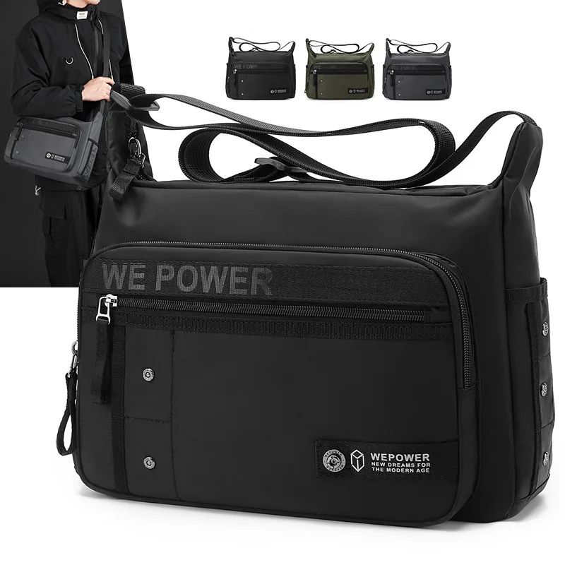 Men Large Capacity Crossbody Bag Water Resistant Casual Shoulder Bag Business Travel Daily Messenger Bag