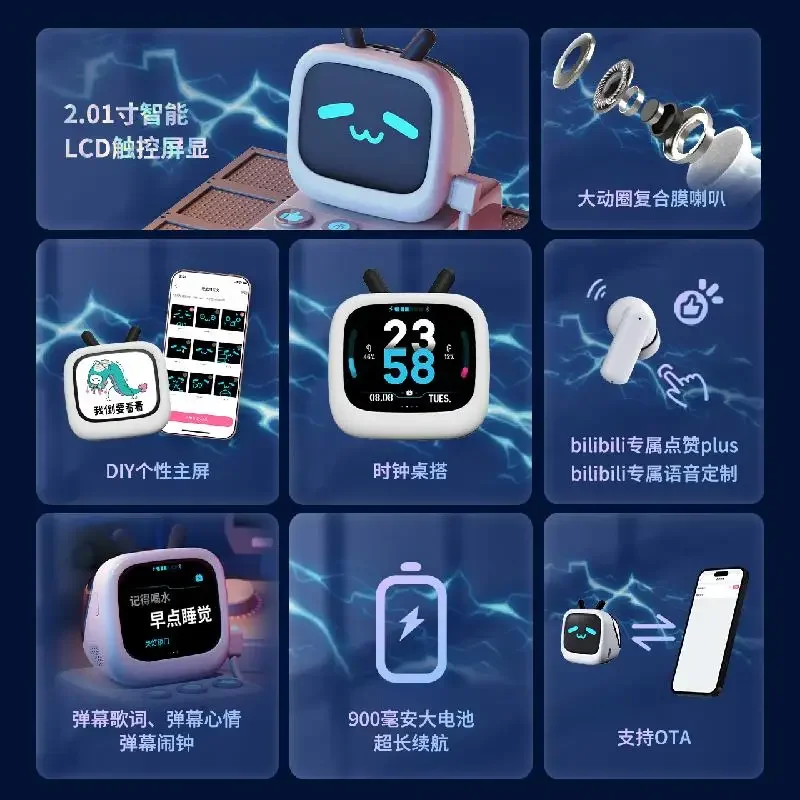 CUBEFACE Auricolari Bluetooth wireless con touch screen LCD per TV piccola