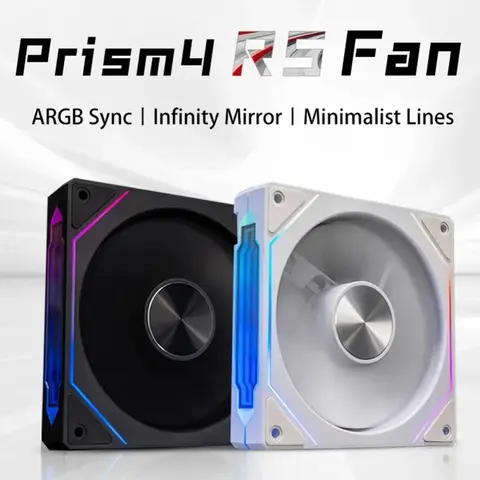 Prism 4RS ARGB CPU ventilador con cubierta 120mm diseño de espejo infinito 5V 3PIN sincronización de iluminación de placa base 4PIN PWM 800-1800RPM ventilador enfriador de caja