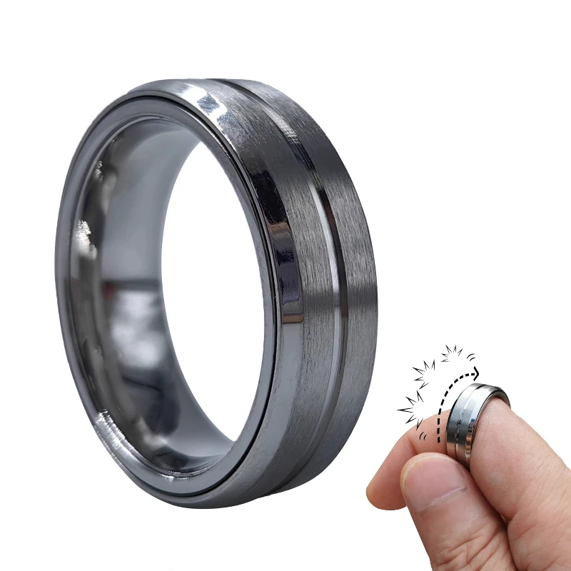 Giocattolo di decompressione esterno portatile con anello meccanico in metallo meccanico Edc a cricchetto in acciaio inossidabile