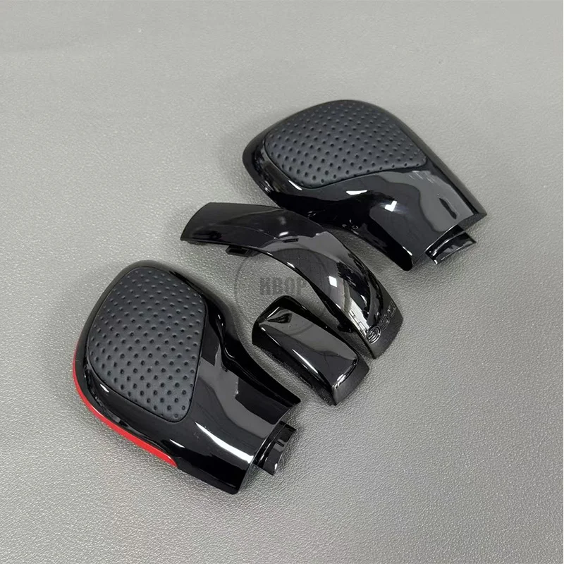 Upgrade the Blue Printed Carbon Fiber Material Leather Shift Knob Gear Side Cover DSG Emblem For VW Golf 6 7 R GTI Passat B7 B8 5