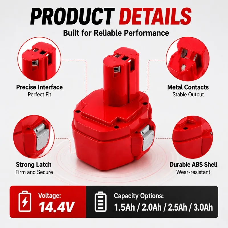 14.4V 3000mAh Ni-MH Ni-CD Rechargeable Battery Pack for Cordless Drill Screwdriver Power Tool Repair Replacement battery pack