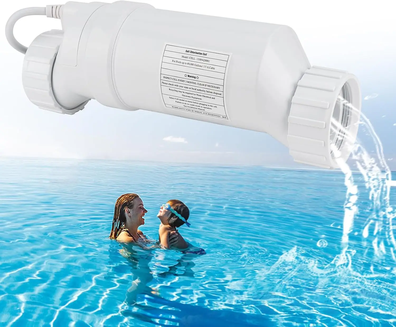 Pieza de repuesto del generador de clorador de celda Turbo de sal de piscina T-15, compatible con Hayward T Cell T15 TCEll940 TCELL 940 T-CELL-15 SWP W3T