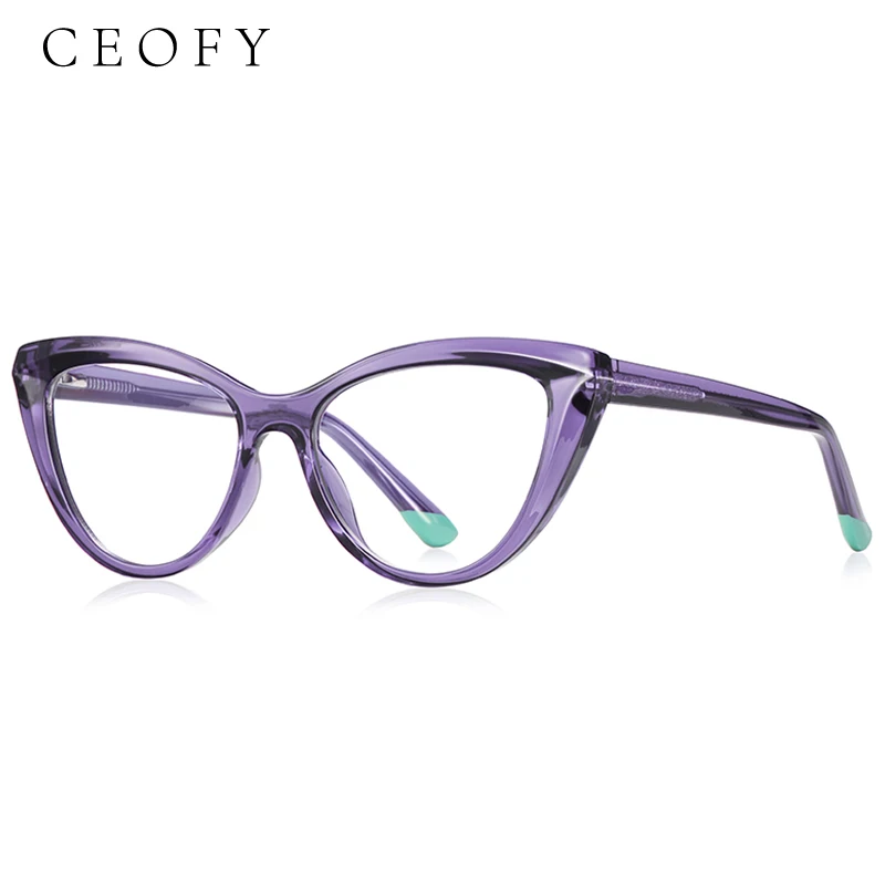 Ceofy Women Fashion Cat Eye Myopia Eyeglasses Frame Optical Vintage Prescription Glasses Frame New Arrival 2001