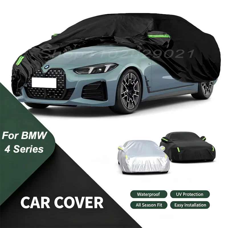Car Cover For BMW 4 Series Waterproof Dustproof Outdoor Protection, UV Snow Sun Resistant Auto Exterior Cover Car Sunshade