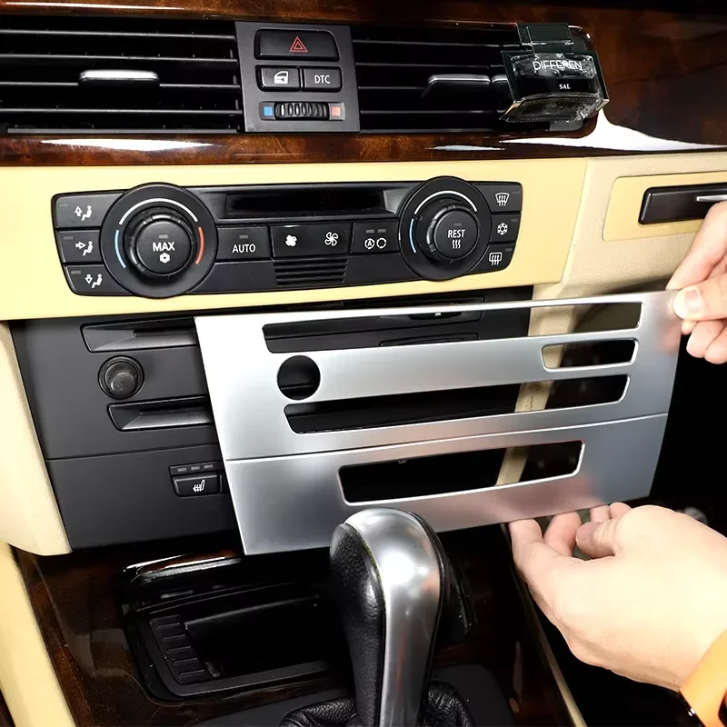 

For BMW 3 Series E90 E91 2005-2006 ABS carbon fiber car air conditioner CD volume button decorative frame sticker accessories