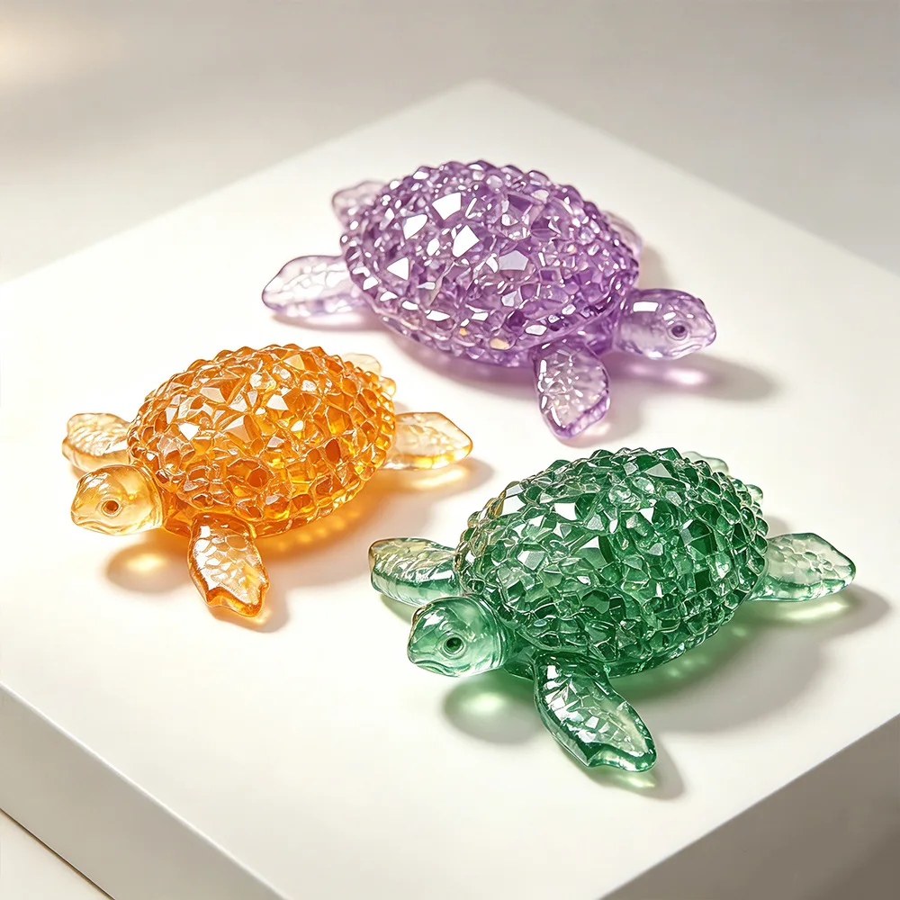Diamond Cut Healing Sea Turtle Silicone Mold Ocean Animal Crystal Epoxy Casting DIY Epoxy Resin Candle Plaster Summer Decor Gift - view 3