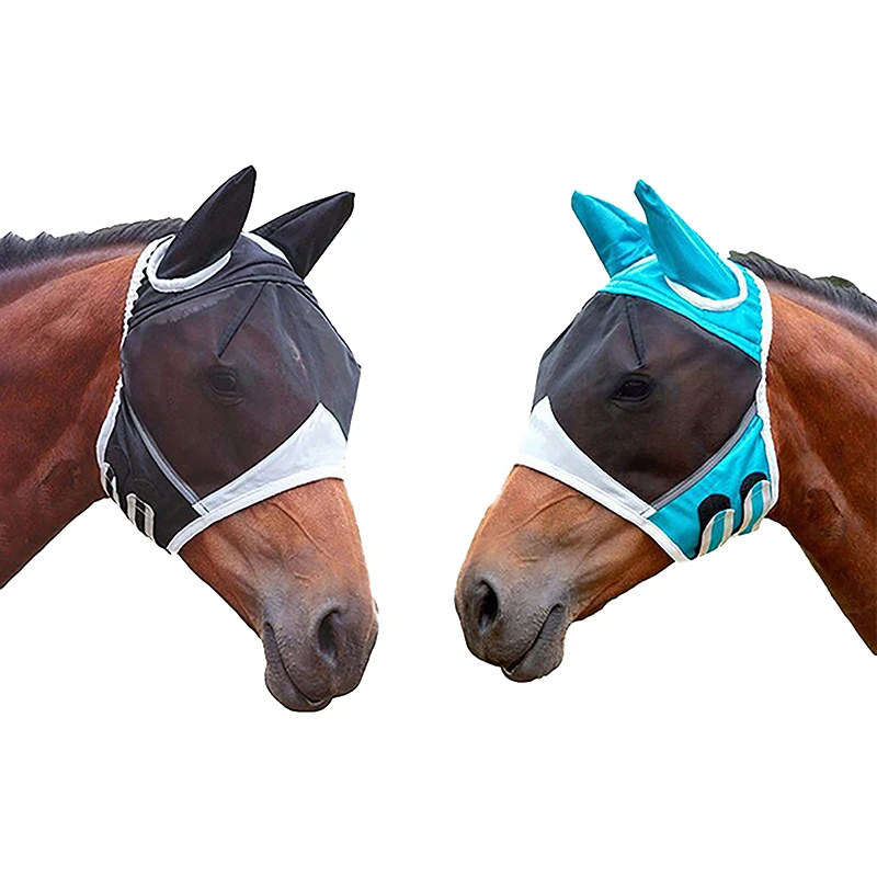 1Pc Adjustable Breathable and Stretchy Nylon Horse Fly Mask Effectively Prevent Mosquitoes And Harassment