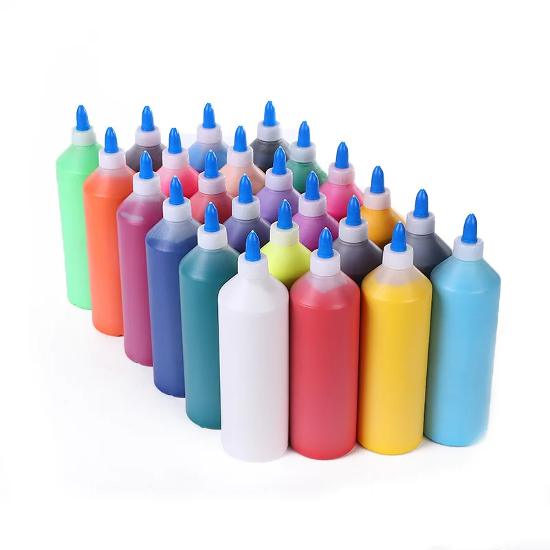 24 Colors 500ml Large Bottle Acrylic Paint Set DIY Graffiti Pigment for Kids Plaster Doll Coloring Art Drawing Supplies