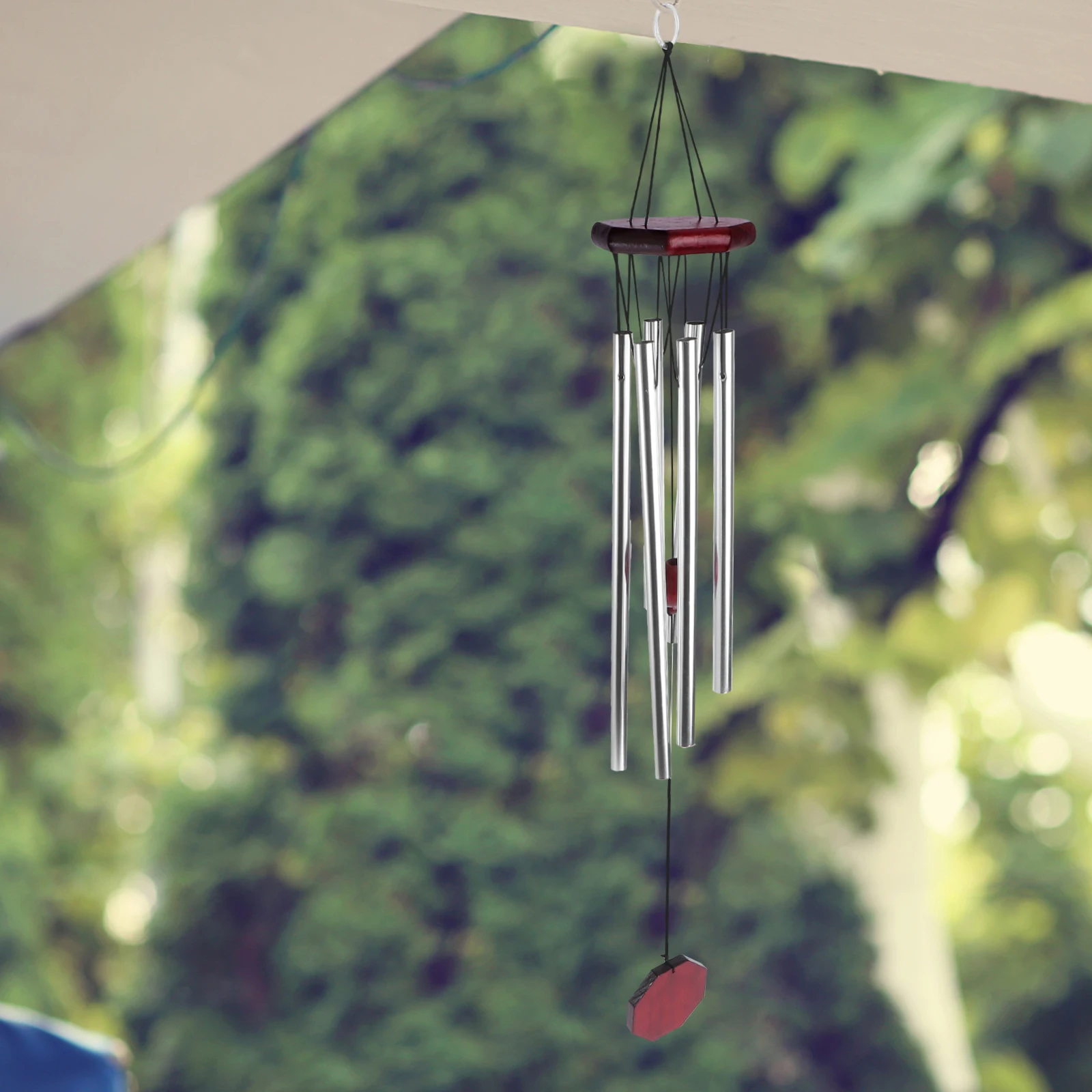 

Vintage Wind Chime R Anti Rust Tube Hanging Garden nament Wooden Metal Oxidation Resistant Exquisite Adornment Relaxing