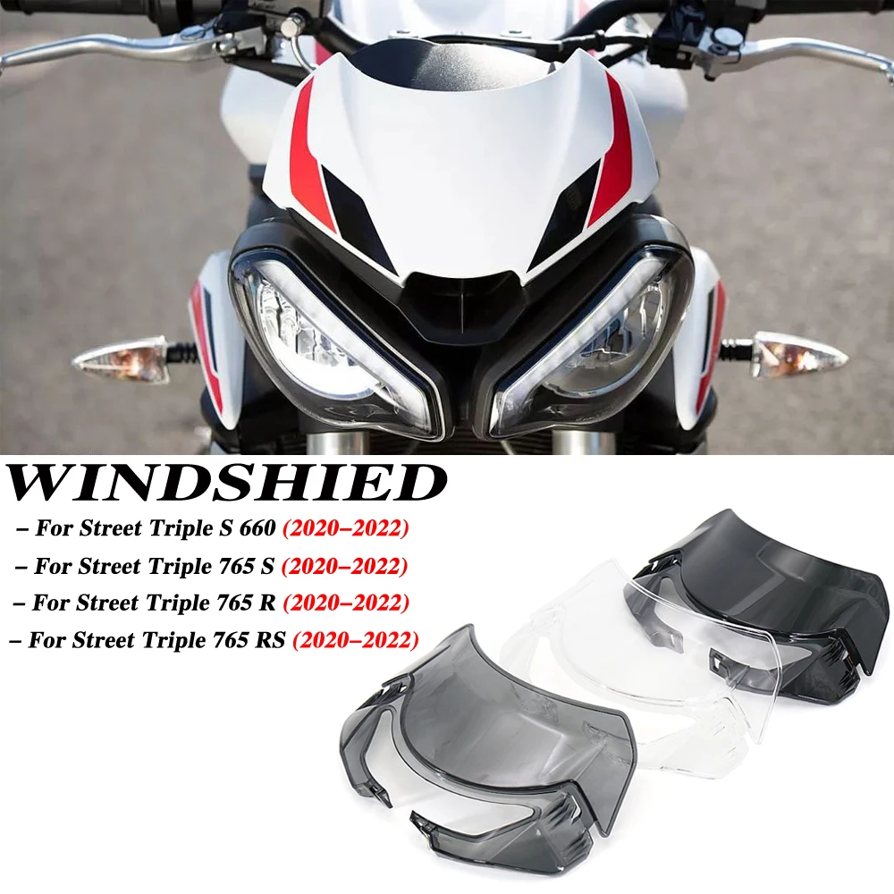 

2020 2021 2022 765 RS R S Motorcycle Windshield Windscreen Athletic Wind Deflector For Street Triple 765S 765RS 765R S660 S 660