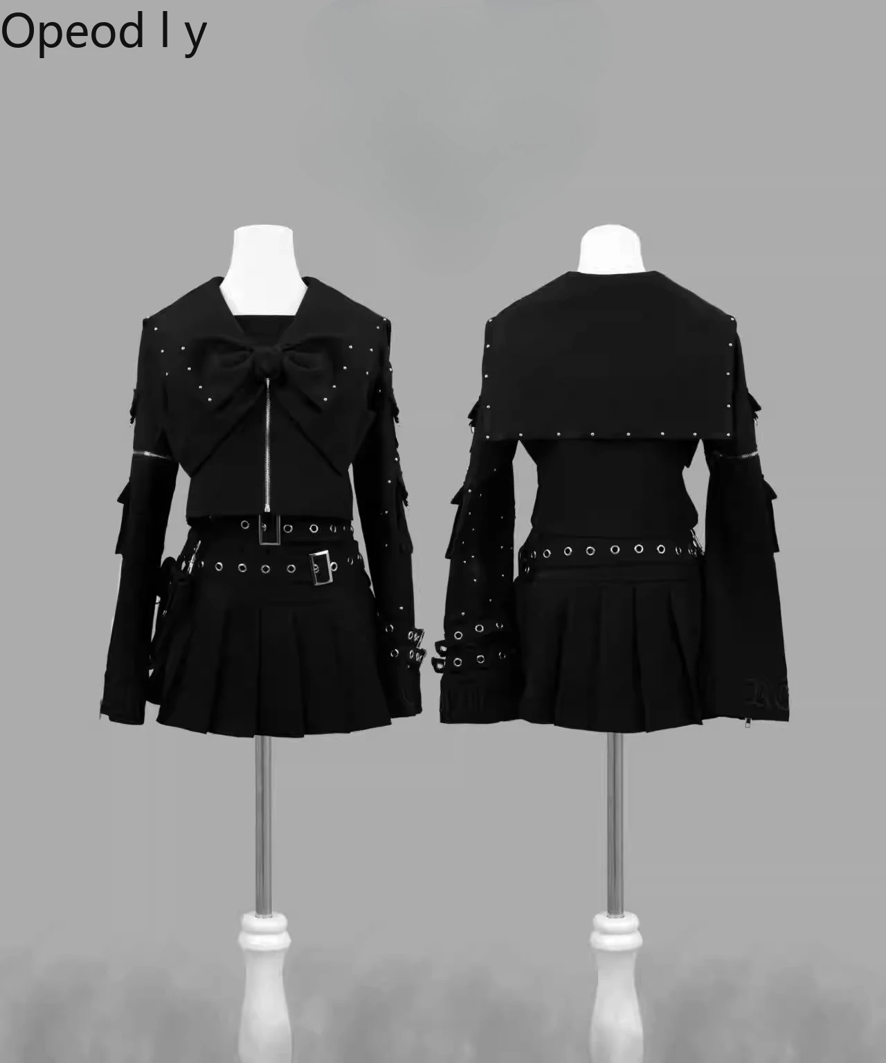 

Новый японский матросский костюм 2026 года: топ с длинным рукавом и юбка с матросским воротником, комплект из двух предметов в стиле субкультурного панка Y2K с заклепками, образ в стиле Лолита