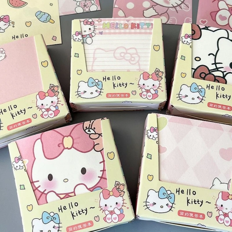 Sanrio Hello Kitty karteczka samoprzylepna nieprzylepna karteczka samoprzylepna kolorowy papierowy notatnik uczeń kreskówka dziewczyna wiadomość