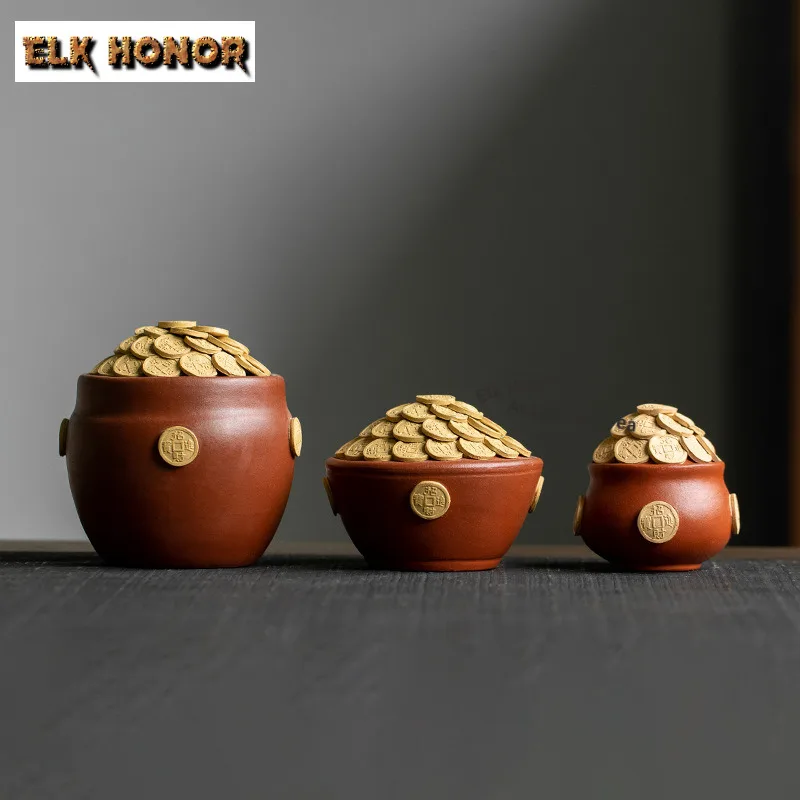 

Фигурка для чайной церемонии из фиолетового песка в виде золотых и медных монет, декор для аквариума, игрушка, статуэтка, украшение, ремесленное изделие