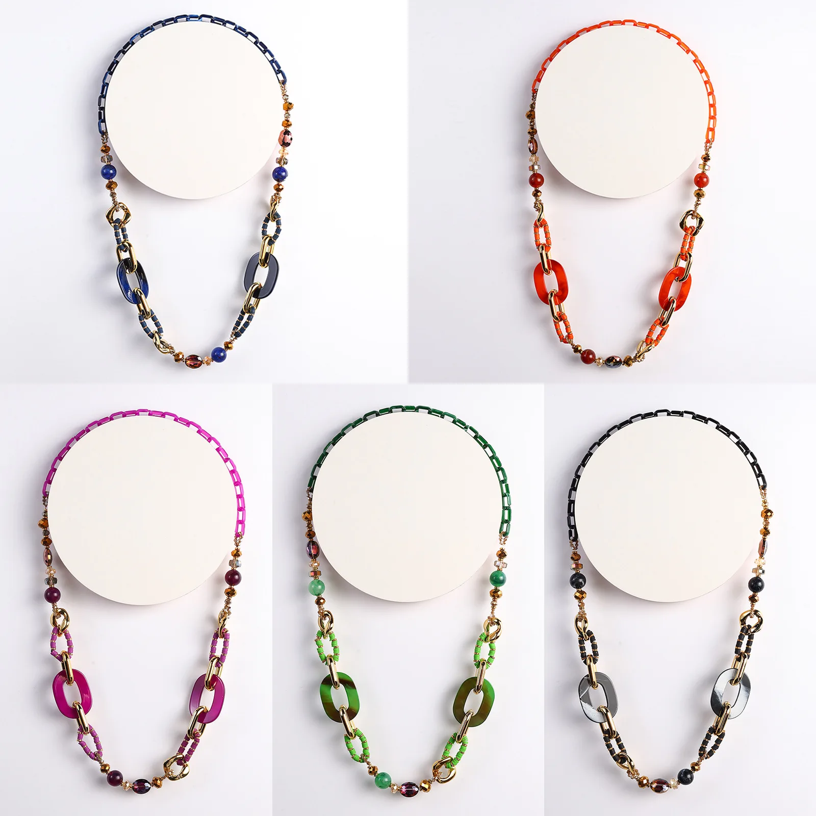 DIY accessories Cross-border ins fashion accessories, retro exaggerated acrylic jewelry, personalized versatile sweater chain, r