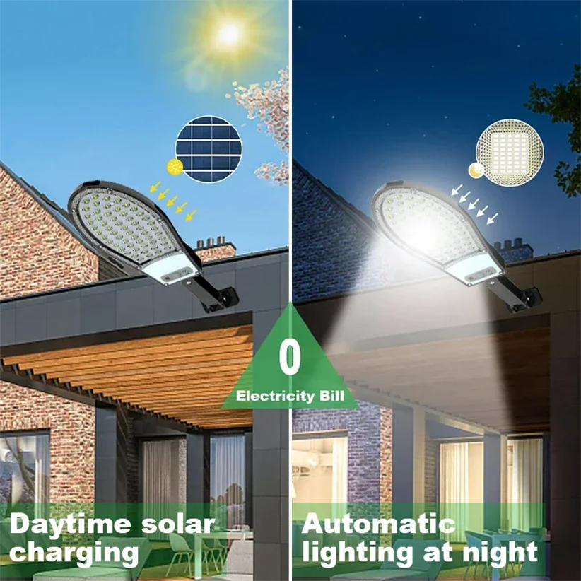 Lampu surya Led dinding taman, lampu jalan Sensor gerakan, lampu Led tenaga surya terbaru luar ruangan tahan air Ip66