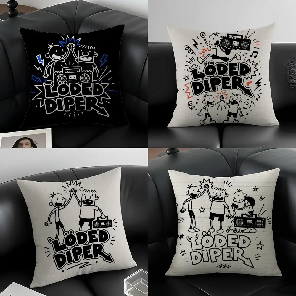 Book Diary of a Wimpy Kid Cushion Cover Natural Linen Pillowcase Set, All-in-One Decor for Sofa, Bedroom & Chair