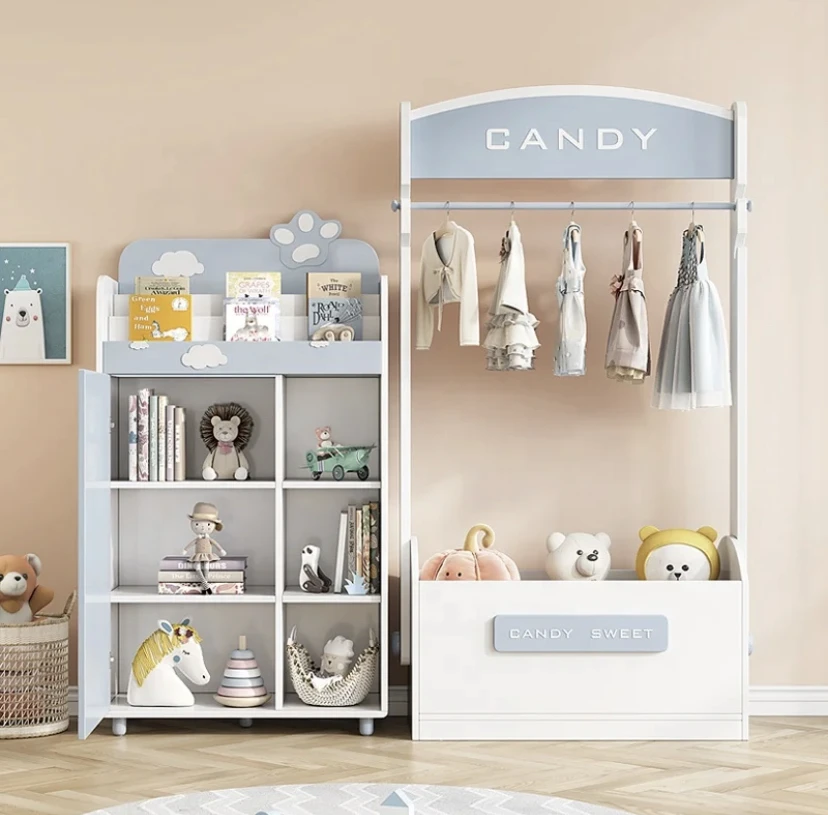 

Children Combination Locker Storage Cabinet Bedroom Closet Wardrobe Stand Hanger Cabinet