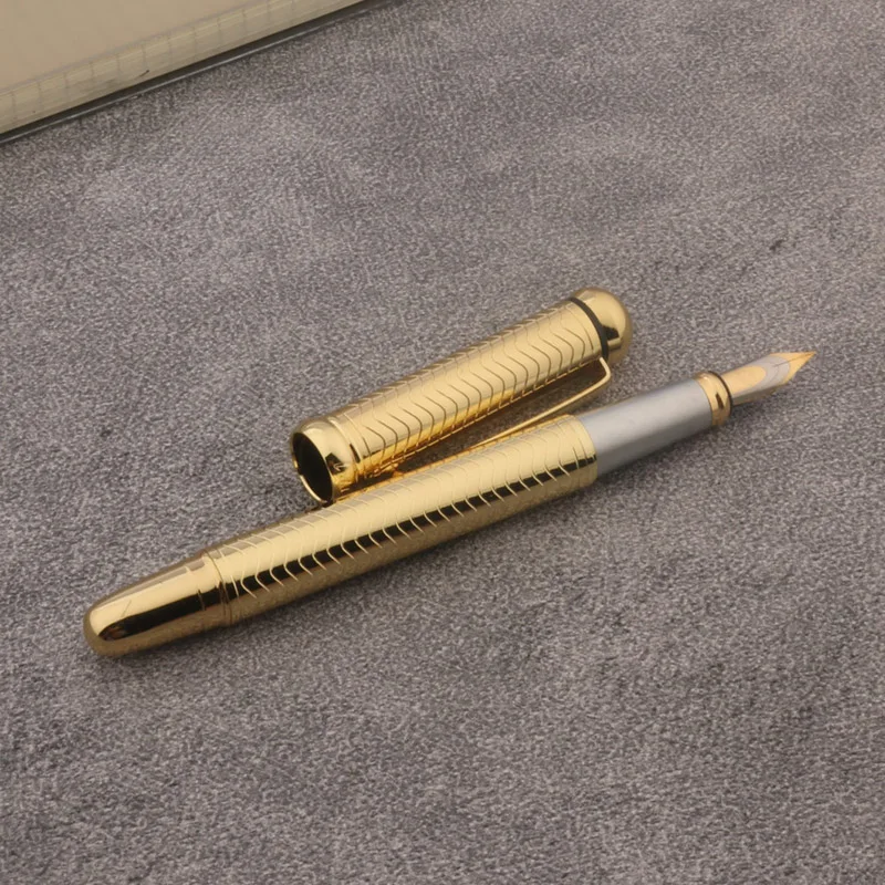 Metal classical line Fountain Pen Golden Elegante Signature Pen School Student Office Gifts Stationery Pen