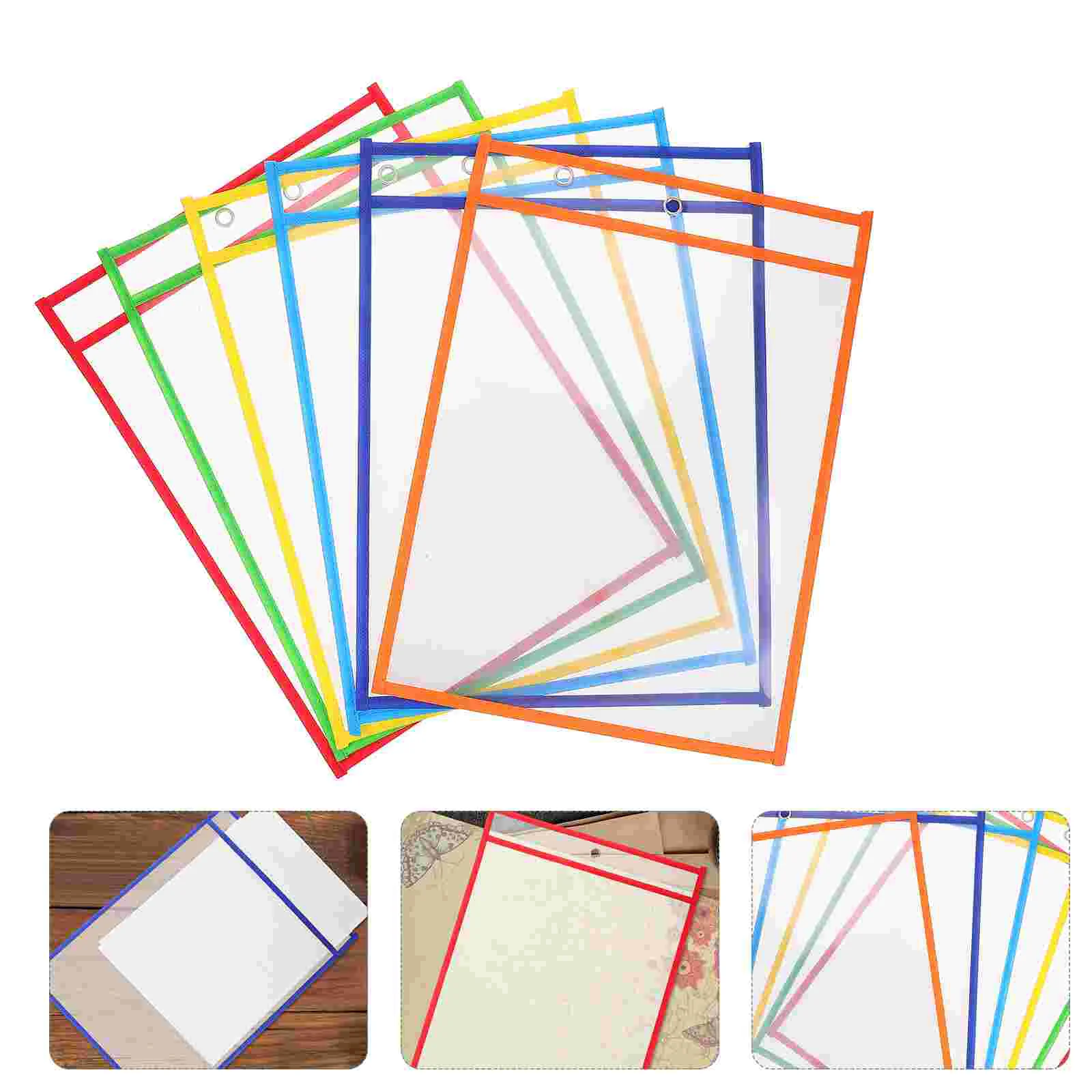 6pcs Transparent File Protector Seal Document Sleeve Protectors Protective File Sleeves plastic sleeves for paper