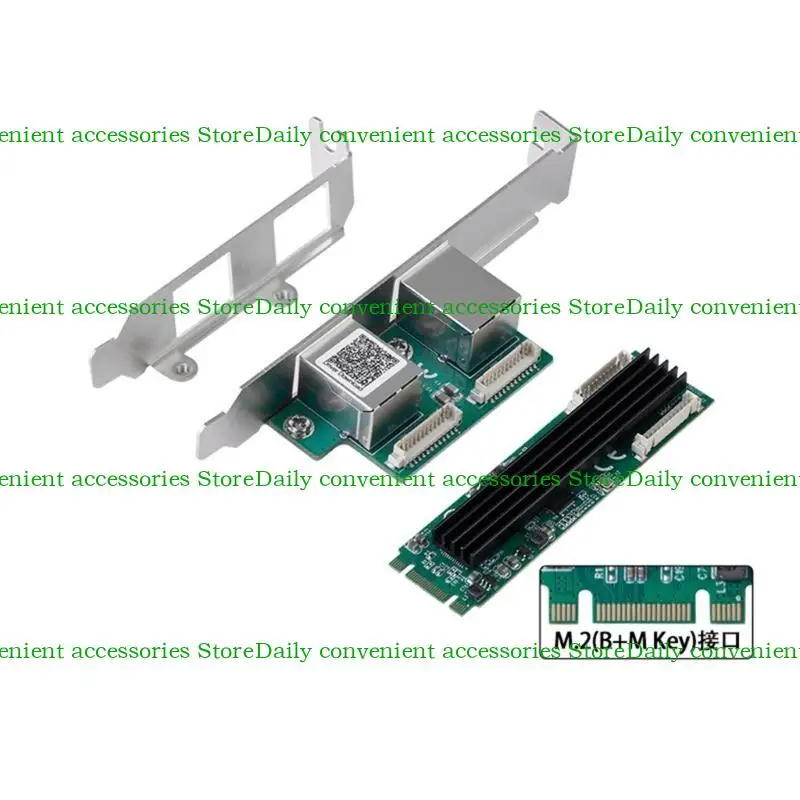 97QB M.2 đến 2 Cổng RJ45 2.5G Gigabit Ethernets Bộ điều hợp 2500Mbps 22x80mm