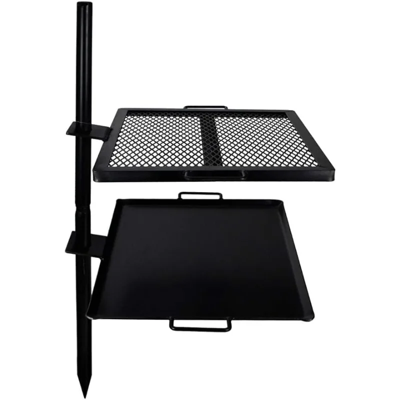 

GameMaker - Open Fire Cooking Gravity Combo Grill & Skillet, Ultimate Camping Cooking Tool, Grill dimensions: 18.5” x 16.375”