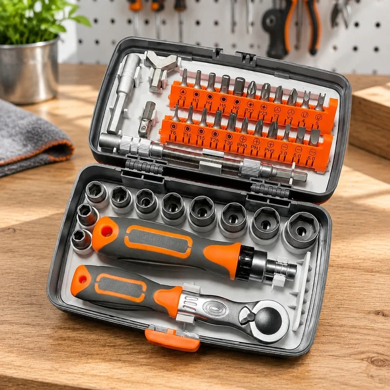 Complete Set of Torx Bit Ratchet Screwdrivers with Magnetic Tips for Toolbox and DIY Maintenance