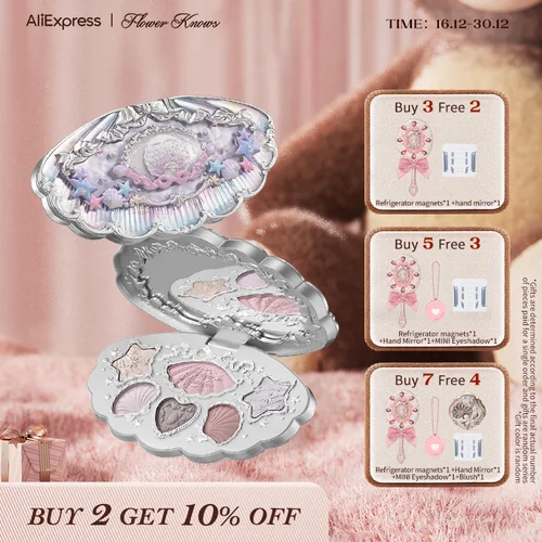 Paleta de maquillaje de 6 colores Flower Knows Shell's Jewel Collection
