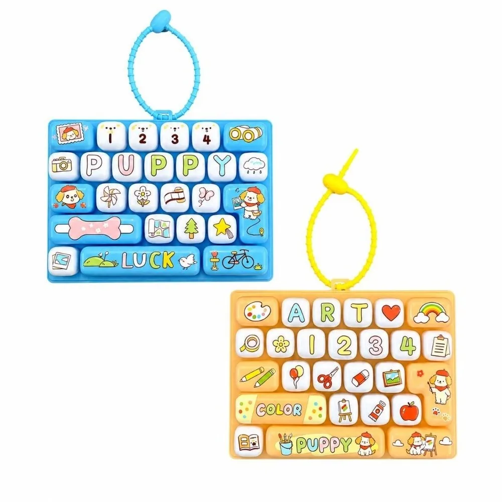 26-Key Mechanical Keyboard Toy Decompression Button Keycap Clicker Fidget Keyboard Keychain Hand Relax Stress Relief Fidget Toy
