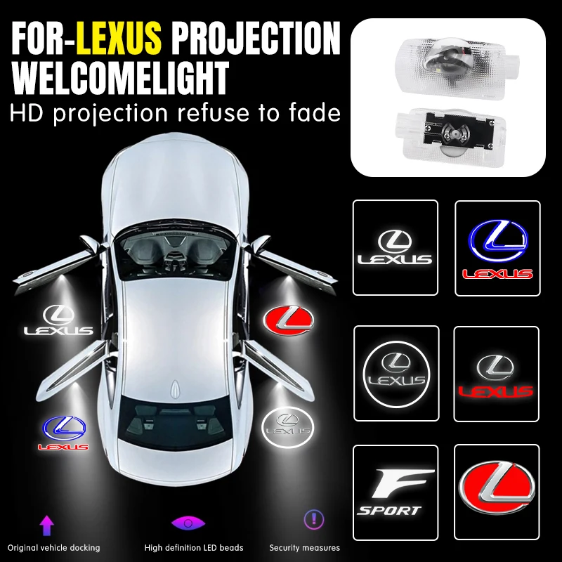 2X For Lexus ES300 RX330 RX300 GS300 IS250 IS200 CT200h IS300 NX RX ES LED Car Door Welcome Ghost Shadow Light Bulbs Accessories