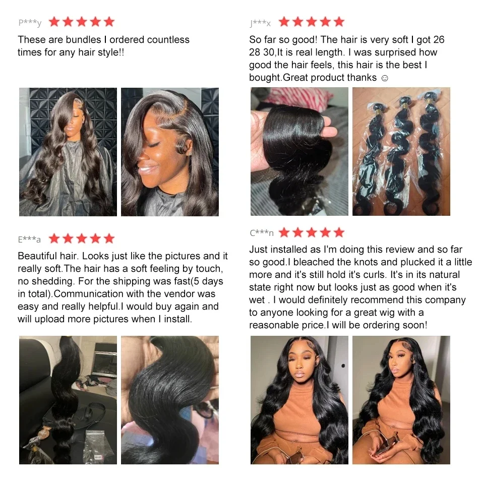 Body Wave Bundles Human Hair Bundles 3 Bundles Virgin Hair Malaysian Hair Weave Bundles Hair Extensions 100% Human Hair