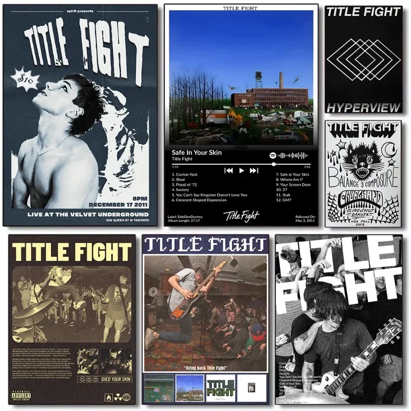 Rock Hardcore Punk Band T-Title Fight Shed Music Album Tracklist Singer Poster Canvas Painting Wall Art Pictures Home Decor