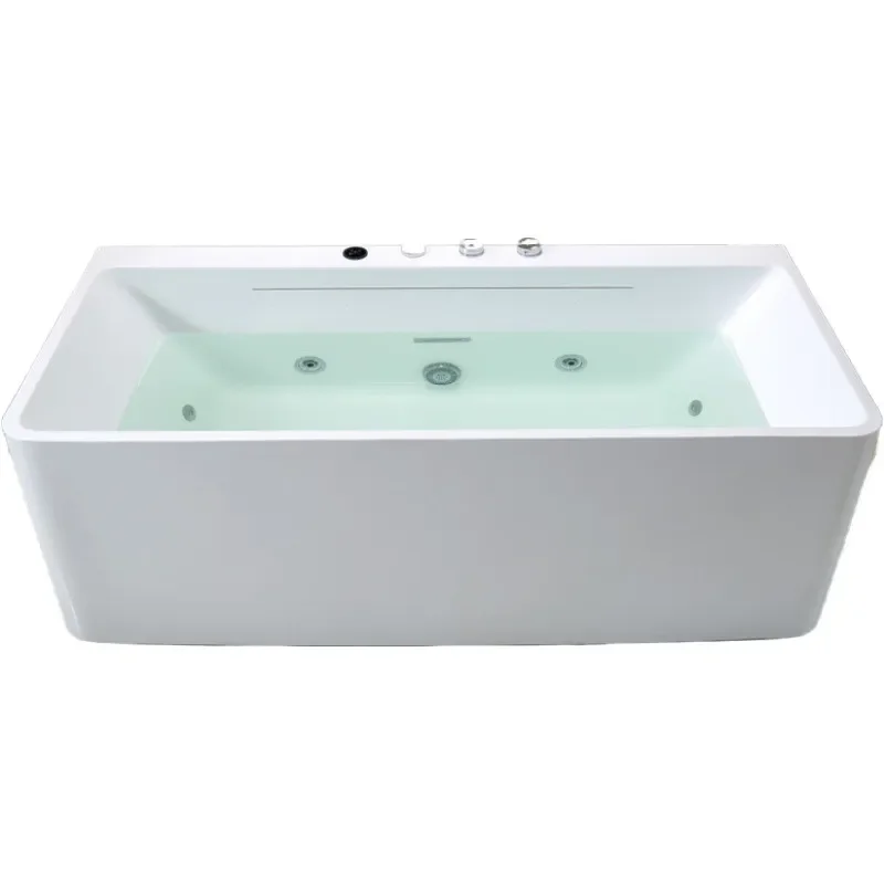 1.3-1.7m Acrylic Whirlpool Tub Thermostatic Jet Spa Bathtub for Home Adult Small Soaking Bath