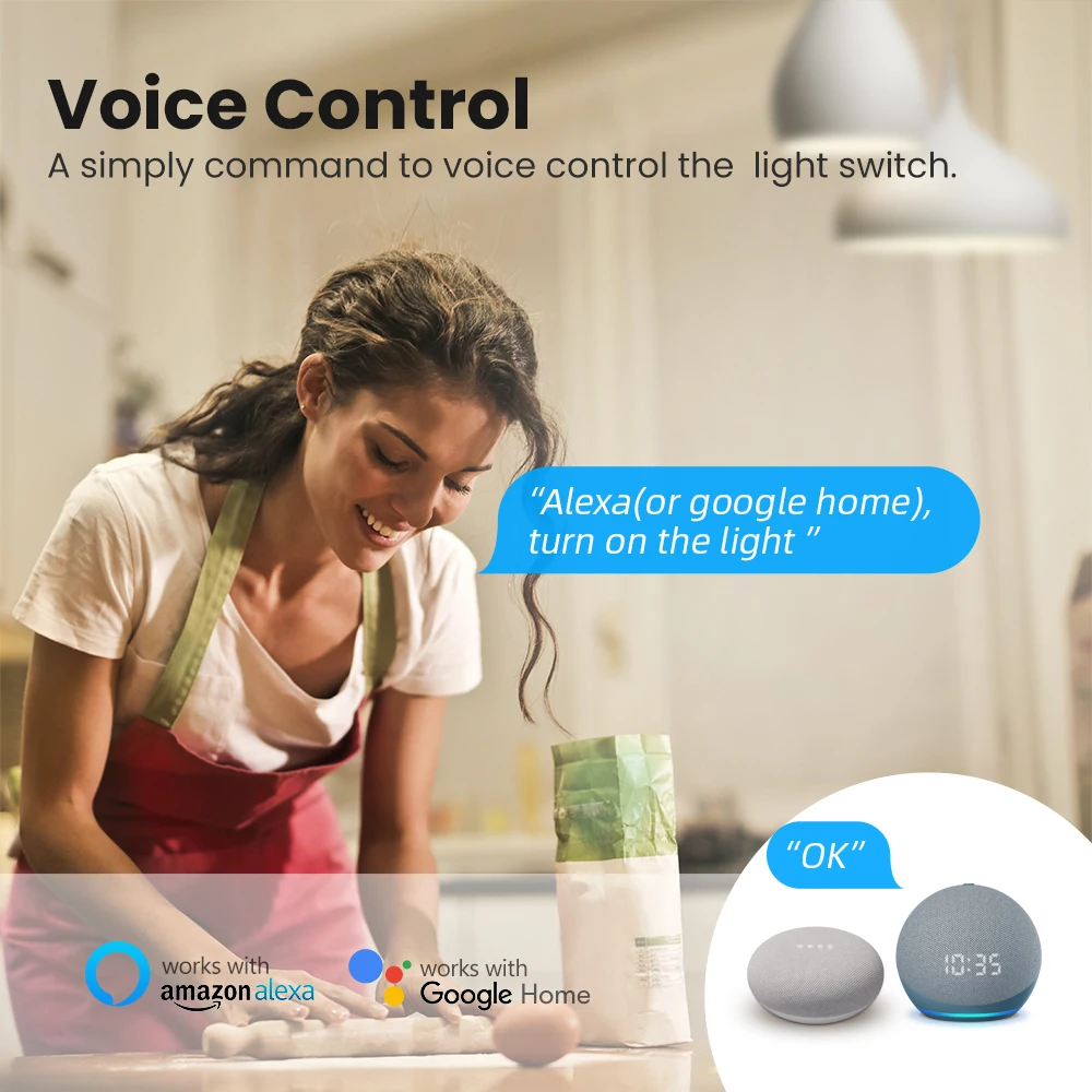 Avatto 1/2/Gang Tuya Wifi Switch Modul mit Dual-Way-Steuerung, Smart Life Smart Home Interruptor Arbeit für Alexa, Google Home