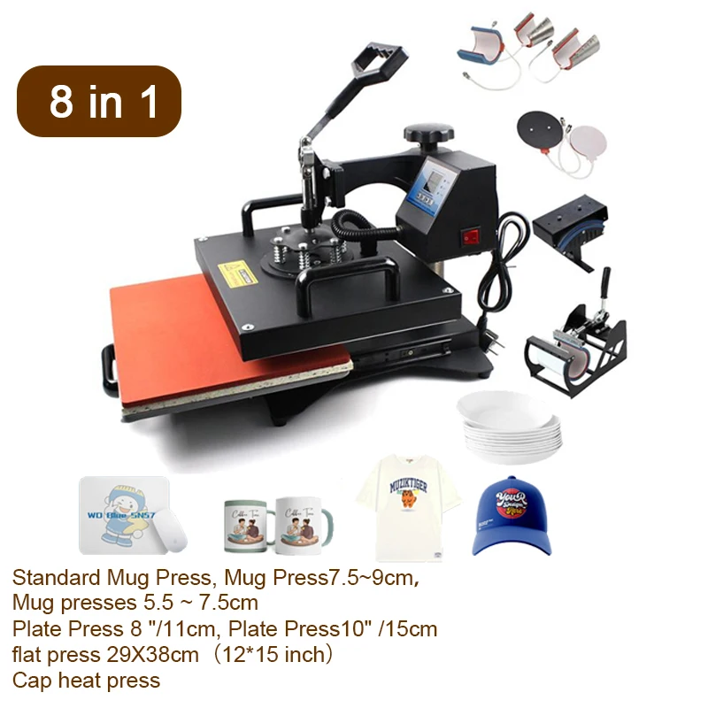 STLFGood Quality 8 in 1 Heat Press Machine From ZhengFei