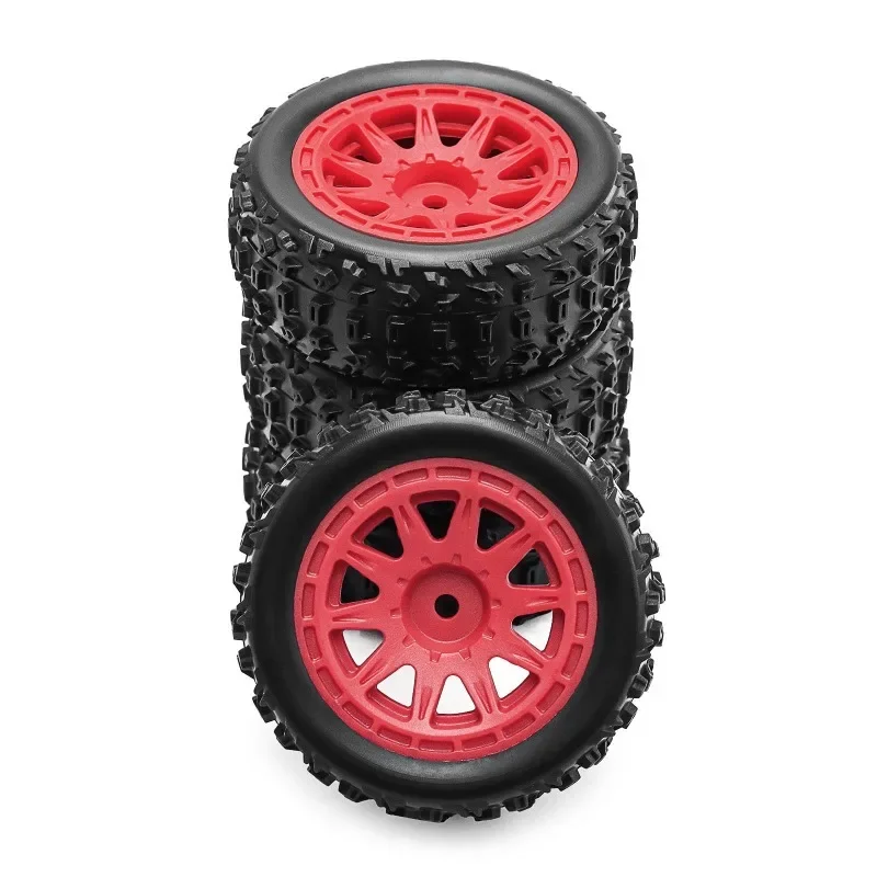 4개 69mm 고무 타이어 12mm 헥스 아르마 1/18 2S 타이폰 그롬 RC 자동차 업그레이드 부품 액세서리