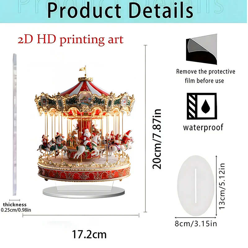 Christmas Ferris Wheel Holiday Decoration Home Acrylic Ornaments Decorative Ornaments Crafts Cooking Ornament Fast Shipping