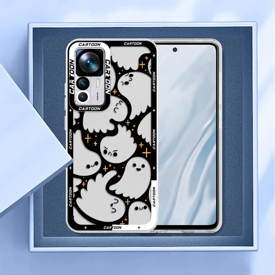 샤오미 레드미 노트 10S 10Lite 8 11 14 13 12 Pro Plus 12S 9 11S 10Pro용 만화 유령 투명 소프트 폰 케이스