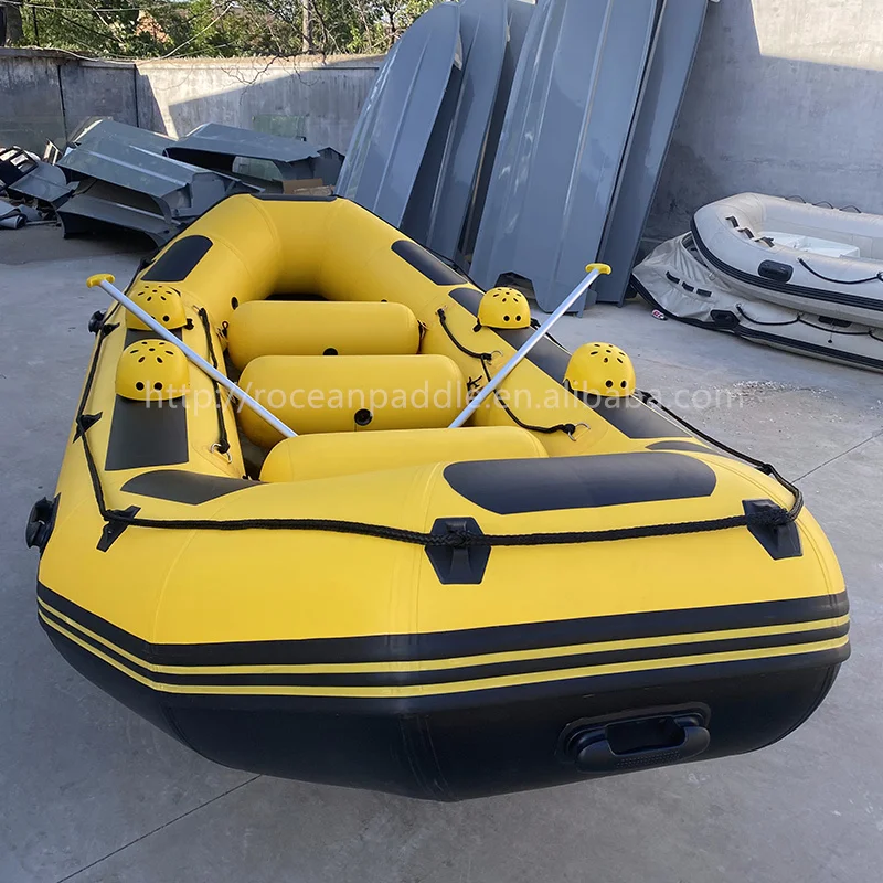 

Heavy Duty Double Floor Whitewater Rafting Boats 10 Persons River Raft Rowing Boat With Paddles And Life Jackets