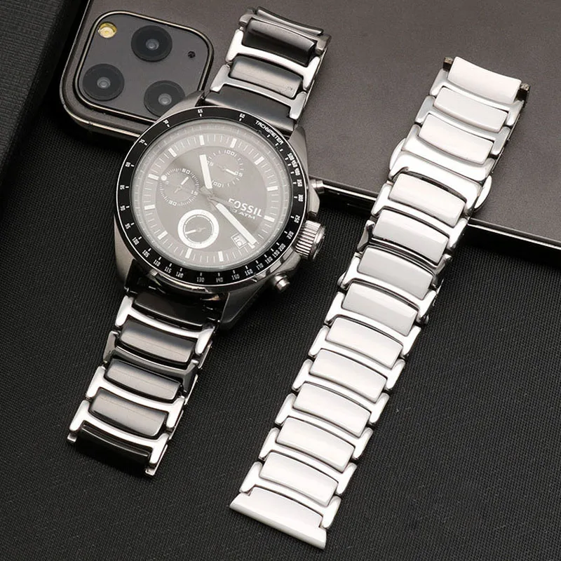 20mm 22mm Watch band Ceramic strap stainless steel watchband Bracelet Butterfly Clasp Men Women fashion watch wristwatch Belt