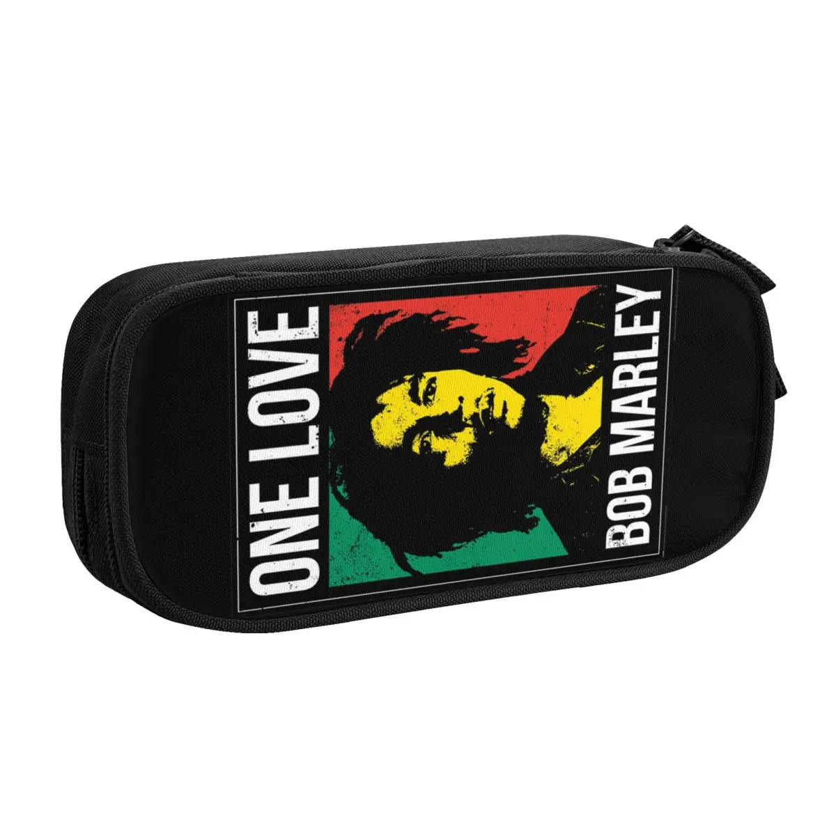 Custom Jamaica Reggae Rock Bob Marley Pencil Case for Girls Boys Large Storage Pen Bag Box School Accessories