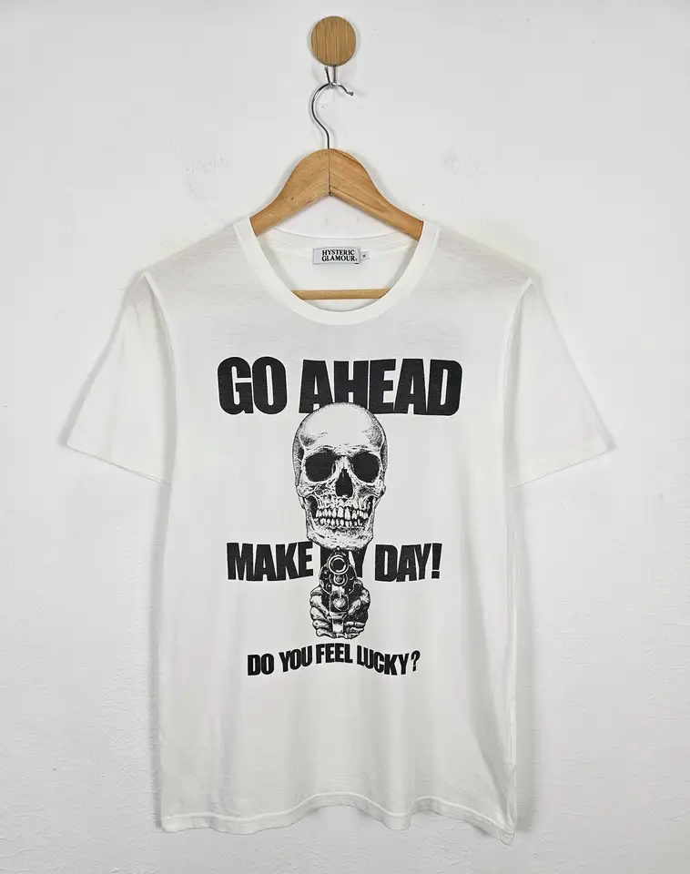 Hysteric Glamour Go Ahead Make My Day Do You Feel Lucky Tee