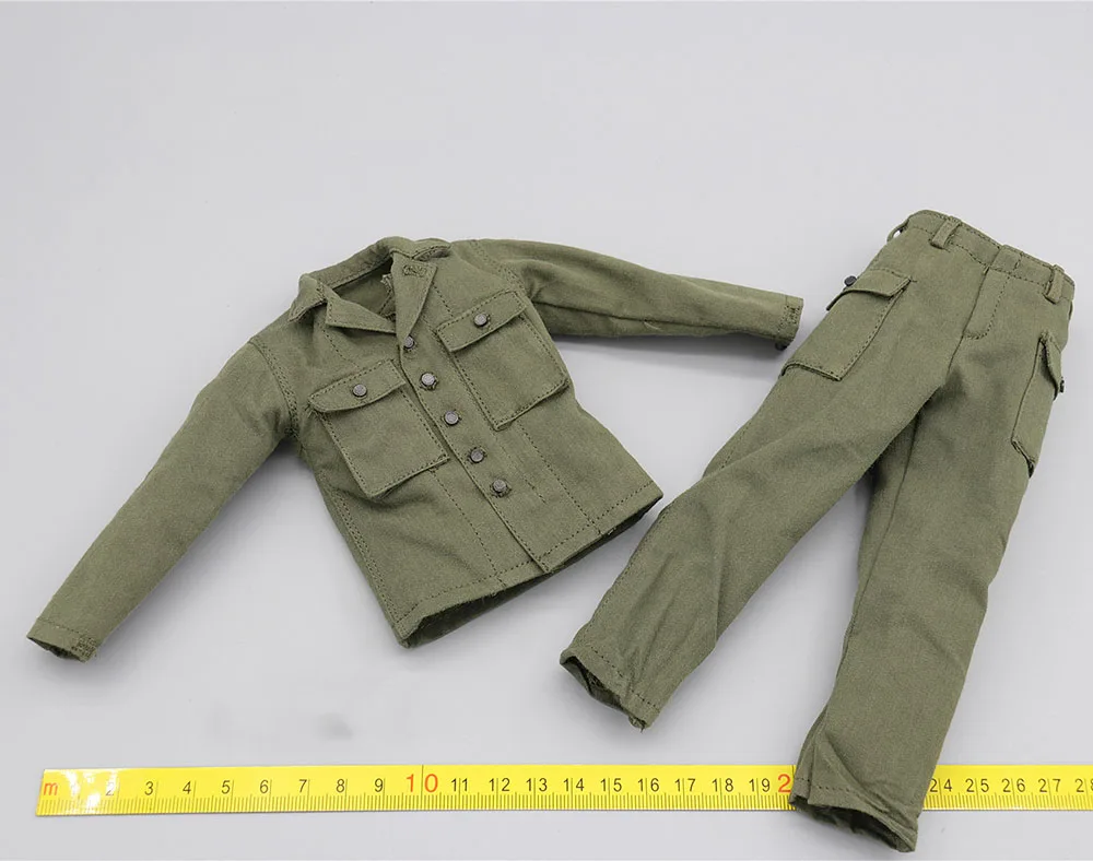 DID A80155 1/6 WWII Series US. Ranger Battalion Series 6 Private Mellish Military Battle Uniform Top Pant For 12inch Action Doll