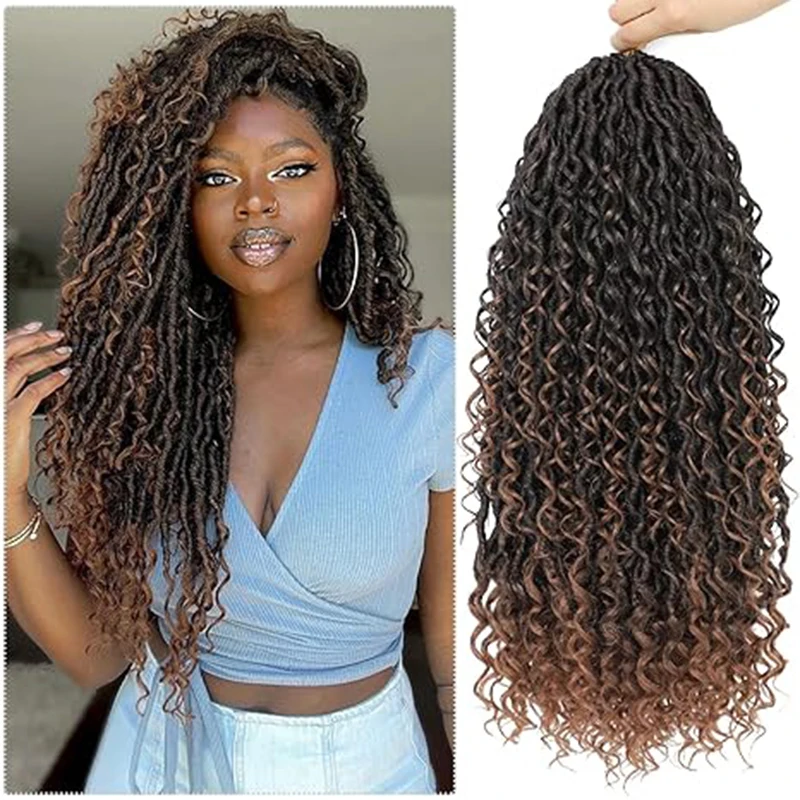 Goddess Locs Synthetic Crochet Hair river locs crochet hair  Locks Crochet hair faux locs fulcrum 14inch 18inch Beauty