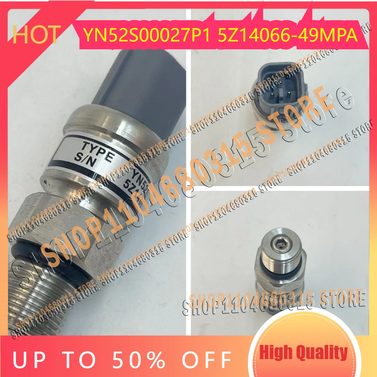 

Hot Sale Excavator Hydraulic Pump High Pressure Sensor Parts for KOBELCO SK100 YN52S00027P1 5Z14066-49MPA SK120 200-3/-5/-6